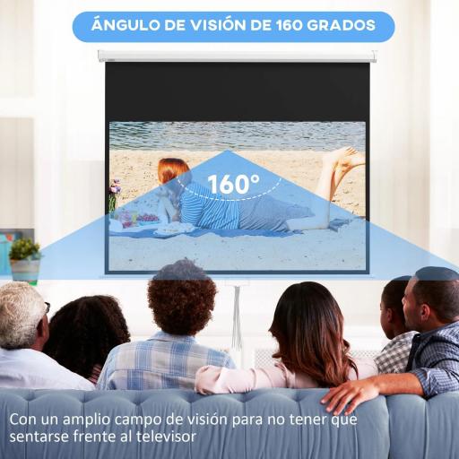 Pantalla de Proyección Portátil 80 Pulgadas Formato 16:9 con Altura Ajustable 172x96 cm Blanco [6]