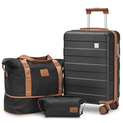 Maletas de viaje Imiomo, equipaje de mano para aviones, 20 pulgadas, con carcasa dura, ruedas univer, bolsa de viaje grande y bolsa de tocador.
