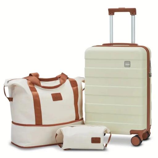 Maletas de viaje Imiomo, equipaje de mano para aviones, 20 pulgadas, con carcasa dura, ruedas univer, bolsa de viaje grande y bolsa de tocador.