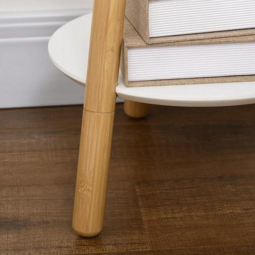  2 en 1 Perchero de Pie de Bambú con 2 Estantes 5 Ganchos para Ropa Bolsos para Entrada 39,5x39,5x171 cm Natural [6]