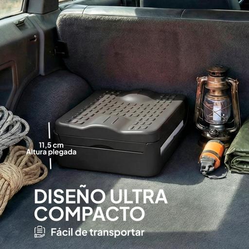 Inodoro Portátil WC Portátil de PP con 12 Paquetes de Agente Solidificante y 12 Bolsas Carga 100kg Exterior Gris Oscuro [5]