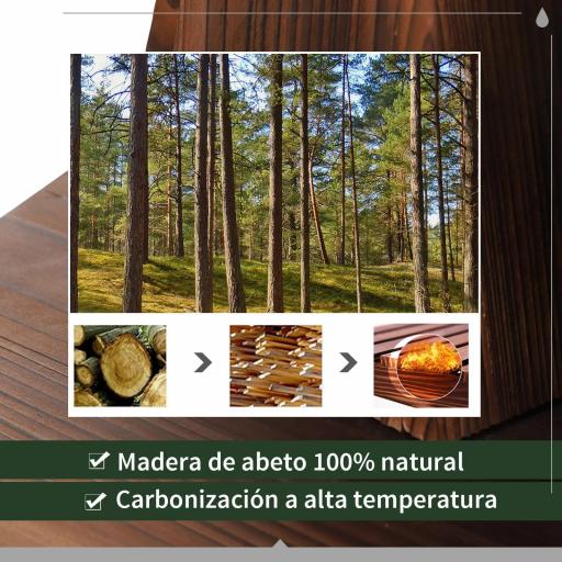 Fuente de Jardín de Madera en Cascada de 2 Niveles con Bomba Eléctrica y Salida de Agua Ajustable 44,5x44,5x58,5 cm Natural [4]