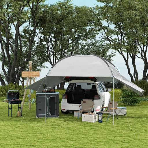 Armario de Camping Plegable con Estantes y Bolsa de Transporte para Exterior 96x49,5x104 cm Gris [5]