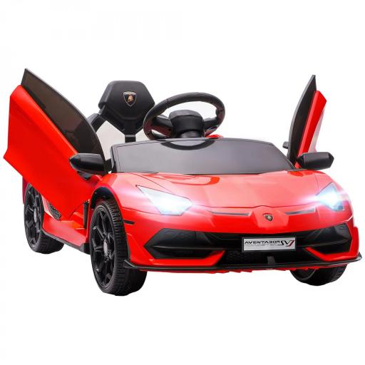 Coche Eléctrico Lamborghini para Niños Velocidad Max.5 km/h Puerta de Tijera con Control Remoto MP3 Rojo [9]