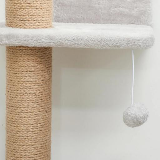 Árbol para Gatos de Pared de 5 Niveles Rascador para Gatos Estrecho con Bola y Rascadores 48x21x180 cm Gris Claro [7]