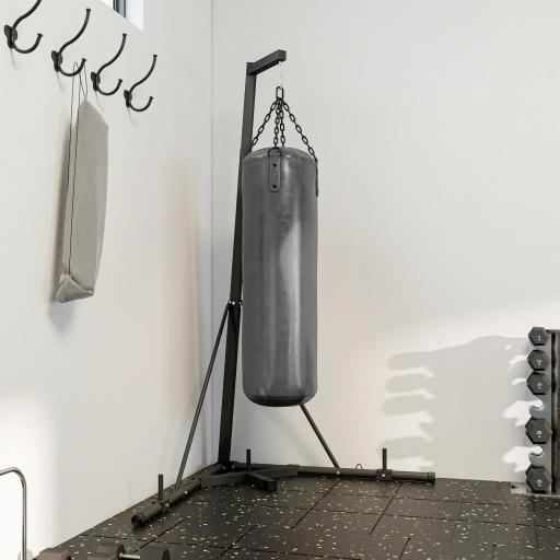 Soporte para Saco de Boxeo Plegable con Altura Ajustable para Entrenamiento en Casa Carga 60 kg 170x90x182-225 cm Negro [7]