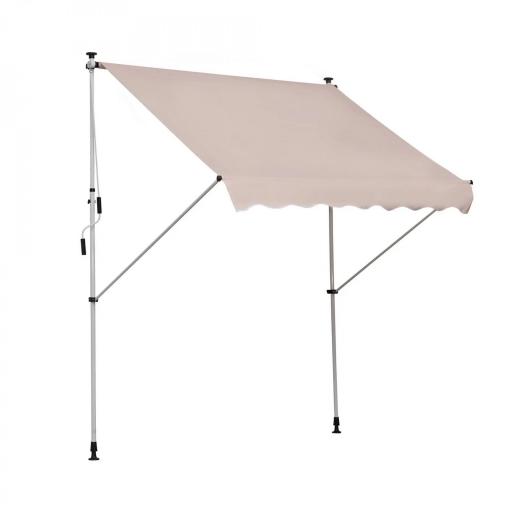 Toldo Manual Retráctil 200x150x170-280 cm para Balcón y Terraza con Altura Ajustable con Manivela Beige [5]