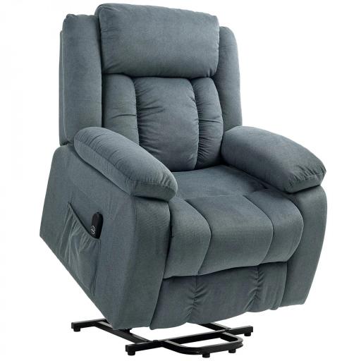 Sillón Relax Reclinable Eléctrico Levanta Personas con Puerto USB Control Remoto Asiento Ancho Reposapiés Gris [9]
