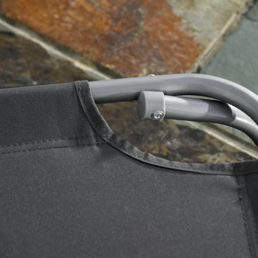 Tumbona de Jardín Plegable con Respaldo Ajustable en 5 Posiciones Carga 120 kg para Terraza Piscina 187x55x24 cm Gris [6]