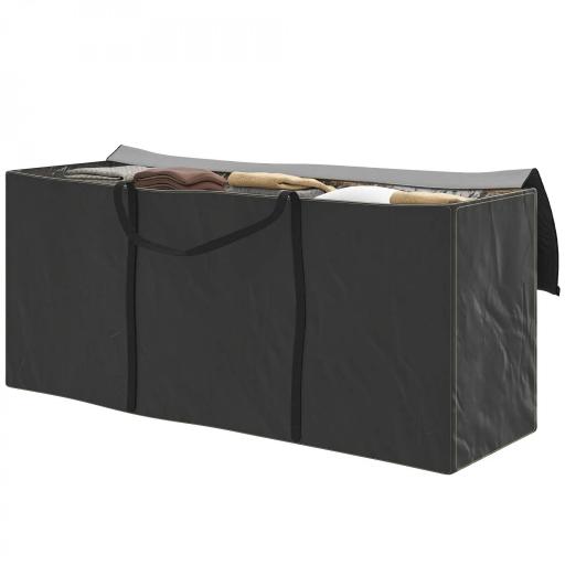 Bolsa de Almacenamiento para Cojines de Jardín Impermeable 720L Oxford Resistente con Asas 125x40x55cm Negro [8]