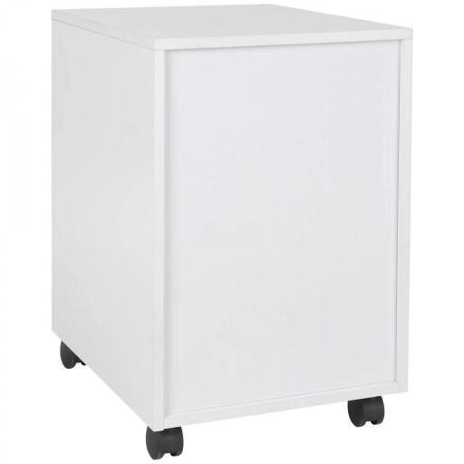 Cajonera de Oficina con Ruedas Mueble Archivador con 3 Cajones Cajonera para Escritorio Estudio 40x50x57,5 cm Blanco [6]