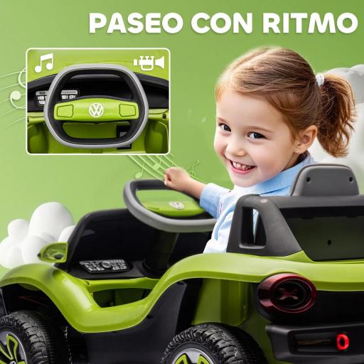 Coche Eléctrico para Niños de +3 Años Volkswagen E-Buggy 12V con Mando a Distancia 2,4 G Ruedas con Suspensión Verde [5]