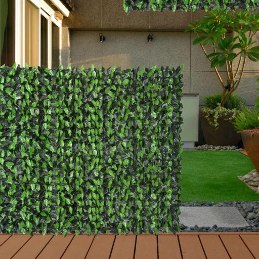 Seto Artificial en Rollo 3x1 m Pantalla de Cerca de Privacidad para Balcón Valla Jardín Exterior Planta Decorativa de Pared PE Fácil Montaje Verde
