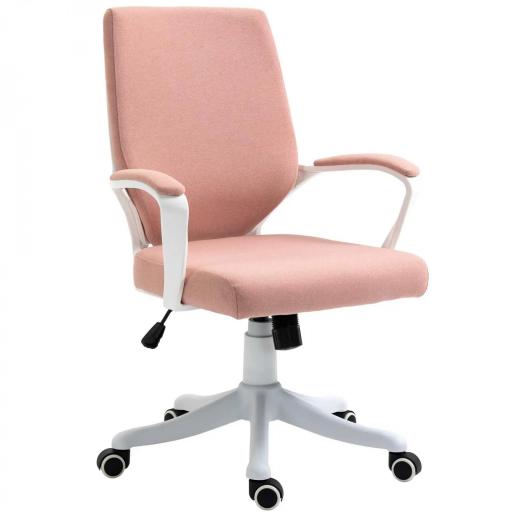 Silla de Escritorio Giratoria Silla de Oficina Basculante con Reposabrazos y Altura Ajustable 62x69x92-100 cm Rosa [8]