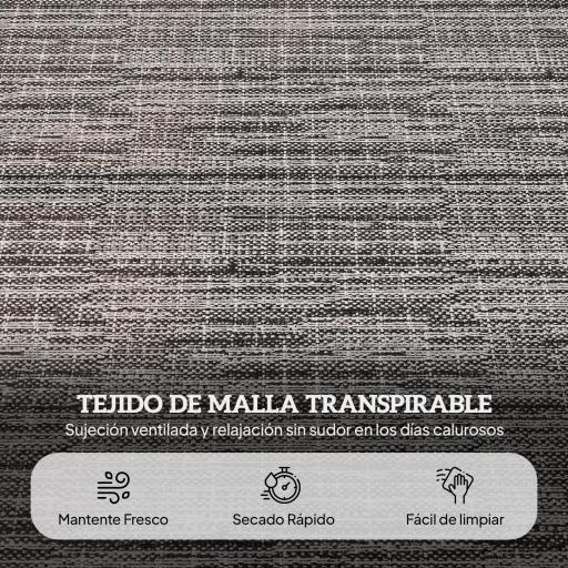 Tumbona de Jardín Plegable con Respaldo Ajustable en 4 Niveles Orificio de Lectura y Reposacabezas 145x72x89 cm Gris [4]