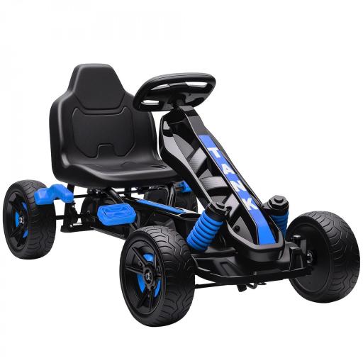 Kart Pedales para Niños de +3 Años con Embrague Automático Freno Ruedas Antideslizantes de EVA y Marco Metálico Azul [8]