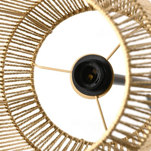 Lámpara de Pie para Salón con Pantalla de Cuerda de Papel para Salón Dormitorio Ø26x164 cm Natural y Negro [6]