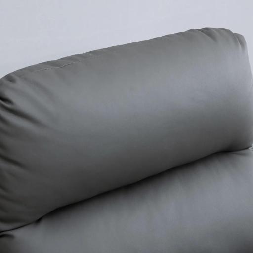 Sillón Relax Reclinable Sofá Relax Tapizado en PU con Reposapiés Retráctil para Dormitorio Salón 65x89x100 cm Gris [6]