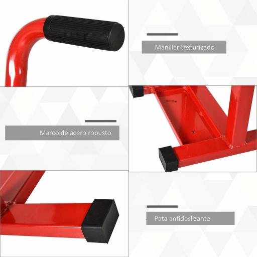 Elevador para Motocicletas con Manivela Altura Ajustable de 27,5/39,5 cm Base Antideslizante Carga 150kg Rojo y Negro [4]
