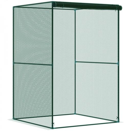 Jaula de Cultivo para Plantas 120x120x180 cm con Puerta Enrollable y Marco de Acero para Jardín Terraza Color Verde [9]