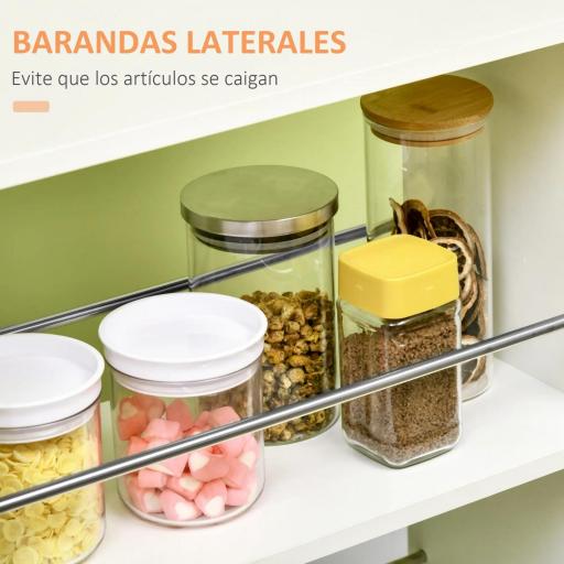 Carrito de Cocina Verdulero con 1 Cajón y 2 Estantes Abiertos Carro Auxiliar con Ruedas 25x50x85 cm Blanco [4]