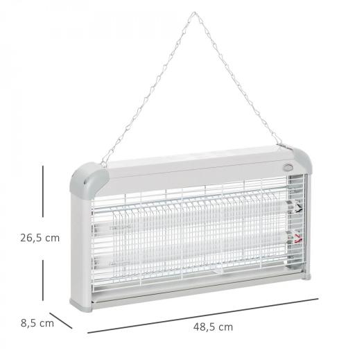 Lámpara Antimosquitos Eléctrico 30W Mata Mosquitos Eléctrico con Luz UV Efecto 60 m² 48,5x8,5x26,5 cm Gris [1]