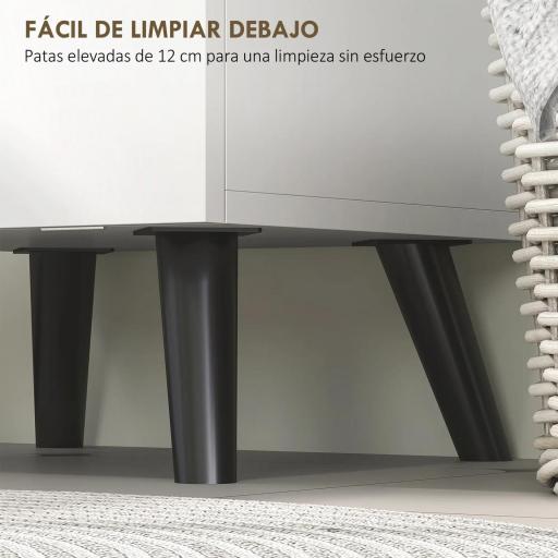 Armario Alto para Baño con Puertas y Estantes Cesto para Ropa Sucia en Espacios Reducidos 35x31,5x144 cm Blanco [6]