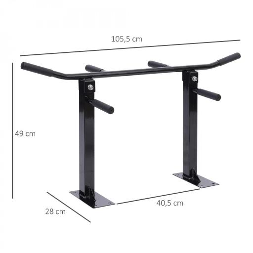 Barra de Dominadas en Techo Barra para Dominadas de Acero Barra de Tracción para Entrenamiento Casa 105,5x28x49 cm Negro [1]