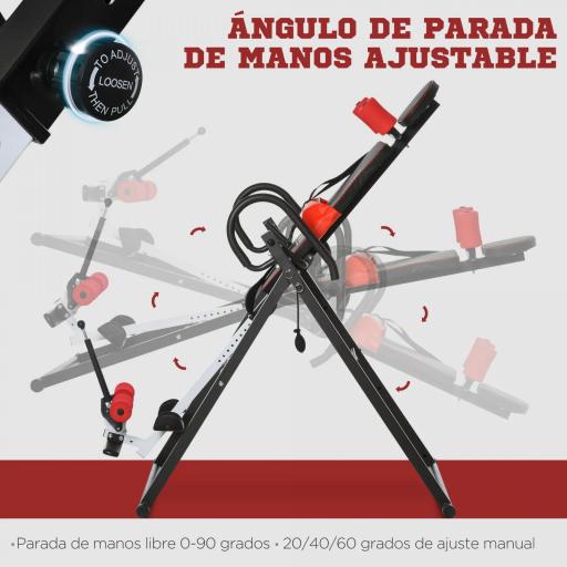 Tabla de Inversión por Gravedad Plegable con Inclinación hasta 90° y Cinturones de Seguridad 79x114x153 cm Rojo y Negro [3]