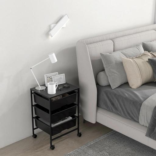 Carrito Auxiliar con Ruedas con 3 Cestas para Almacenamiento y Marco de Acero para Cocina Baño 40,8x33,5x60,5 cm Negro [6]