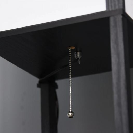 Lámpara de Pie de Madera con Estante para Bombilla E27 Potencia Máx. 40W Lámpara Moderna 26x26x156 cm Negro y Blanco [7]