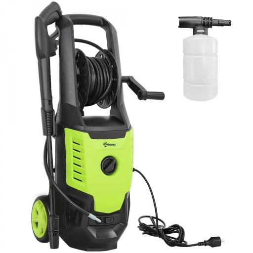 Hidrolimpiadora de Alta Presión 2200W con Accesorios Ángulo Ajustable y Parada Automática 32x32x80 cm Verde y Negro [10]