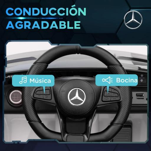 Coche Eléctrico para Niños de +3 Años Mercedes-Benz AMG GTR con Batería 12V Mando a Distancia Faros Bocina Música Blanco [2]