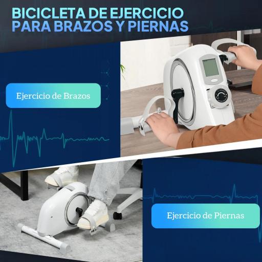 Mini Bicicleta Estática con Resistencia Magnética Pantalla LCD y Pedales Antideslizantes para Ejercitar Brazos y Piernas [4]