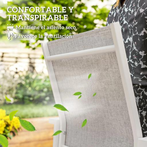 Juego de 2 Sillas de Jardín Exterior Apilables con Tela Transpirable Reposabrazos y Respaldo 56x58x89 cm Gris Claro [4]