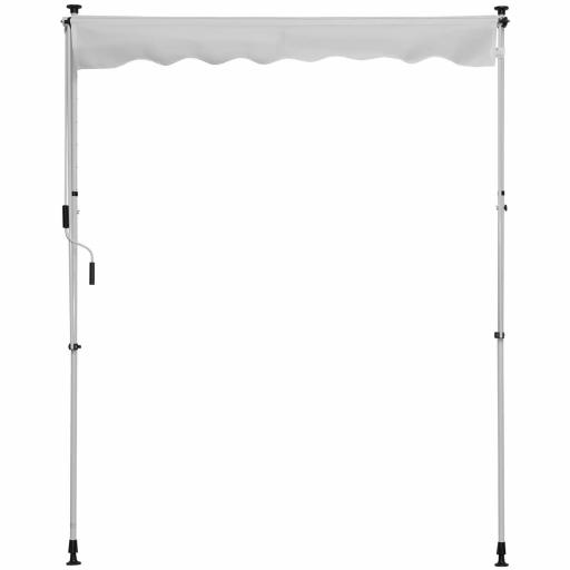 Toldo Manual Retráctil 200x150x170-280 cm para Balcón y Terraza con Altura Ajustable con Manivela Blanco [8]