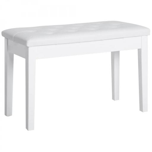 Taburete de Piano Banco de Teclado con Espacio de Almacenamiento Bajo del Asiento de Cuero Sintético 76x36x50 cm Blanco [9]