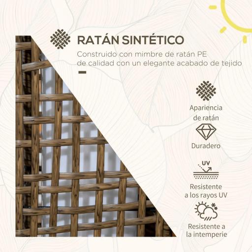 Lámpara Solar de Ratán Sintético con Luces LED Encendido/Apagado Automático para Exterior 15,5x15,5x46 cm Arena [2]