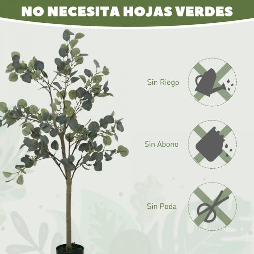 Planta Artificial Decorativa de 120 cm Eucaliptus Sintético con 230 Hojas en Maceta para Interior Verde [4]