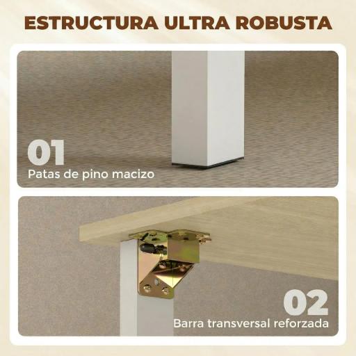 Mesa de Cocina Plegable para 6 Personas con Alas Abatibles Cajón Estantes Abiertos 168,2x85x73 cm Blanco [4]