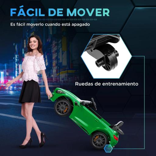 Coche Eléctrico para Niños de +3 Años Mercedes-Benz AMG GTR con Batería 12V Mando a Distancia Faros Bocina Música Verde [3]