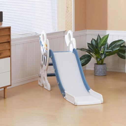 Tobogán Infantil para Niños de 18-36 Meses con 3 Escalones Antideslizantes para Interior Exterior 157x46,5x80 cm Gris [6]