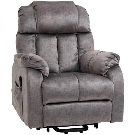 Sillón Levanta Personas Eléctrico con Reclinación hasta 135° Mando a Distancia Reposapiés y 2 Bolsillos Gris [8]