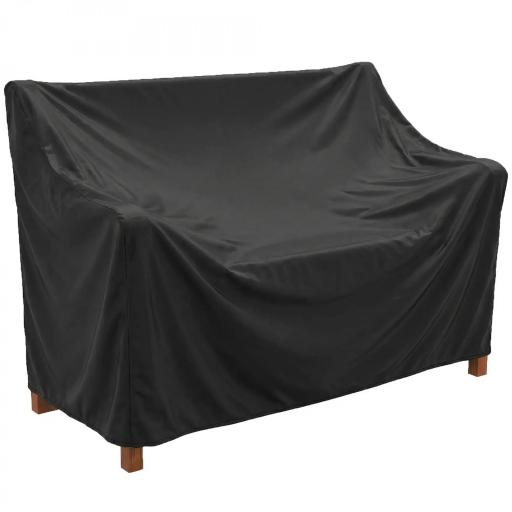 Banco de Jardín Madera Banco de Exterior 2 Plazas con Funda Impermeable Respaldo Ergonómico 125x62x90 cm Marrón Claro [8]