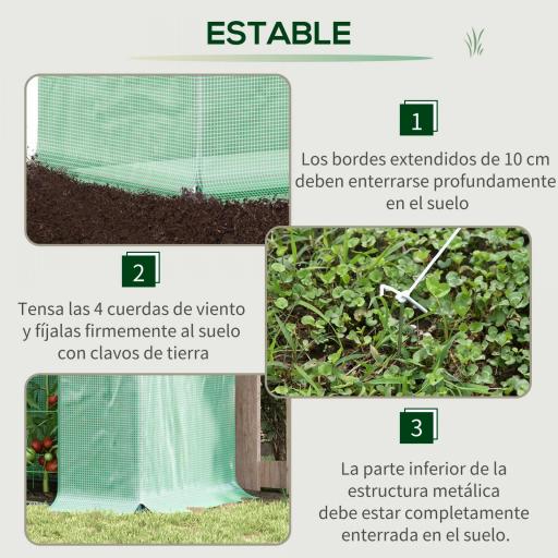 Invernadero de Exterior con Ventanas y Marco de Acero Invernadero para Cultivar Tomates Flores 200x76x168 cm Verde [5]