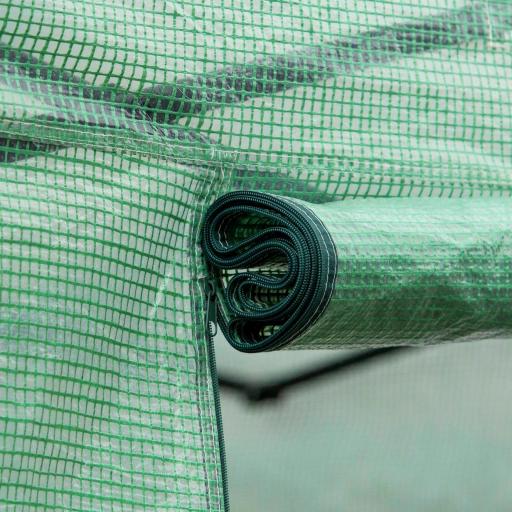 Invernadero de Túnel 4x3x2 m con Puerta y 8 Ventanas de Malla Enrollables Invernadero de Huerto para Patio Jardín Verde [7]