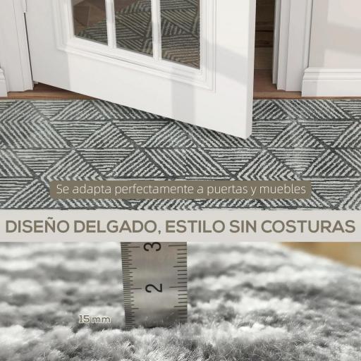 Alfombra Salón 170x120 cm Lavable en Lavadora Pelo Corto Estilo Moderno Tapete para Sala de Estar Dormitorio Gris Oscuro [7]