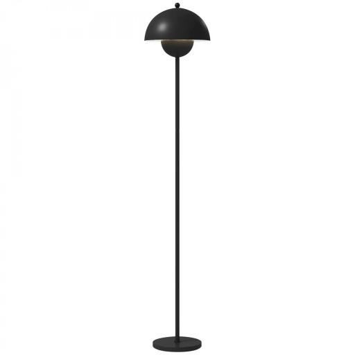 Lámpara de Pie para Salón Moderna con Pantalla de Cuenco Interruptor de Pie Casquillo E27 Sin Bombilla Ø30x155 cm Negro [9]