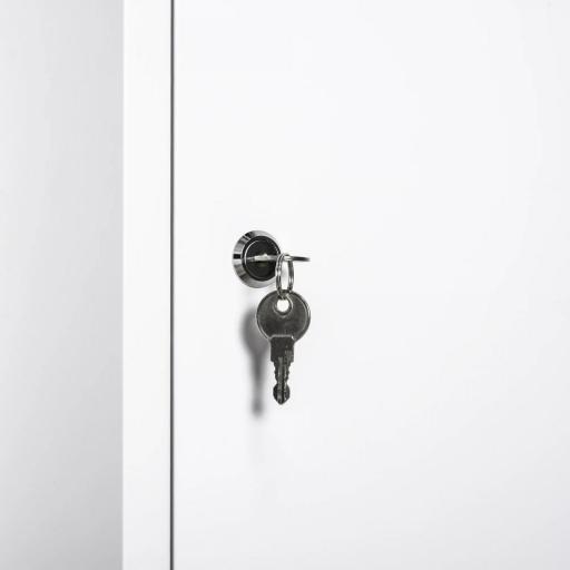 Botiquín de Pared de Metal con 3 Estantes y Cierre con Llave Armario de Medicamentos 40x18x60 cm Blanco [5]