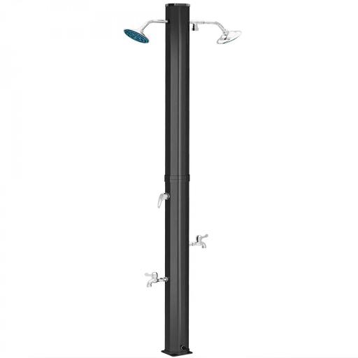 Ducha Solar Exterior 35 L con 2 Cabezales Giratorios Duchas para Pies y Agua Caliente Máximo 55℃ 73x18x217 cm Negro [9]